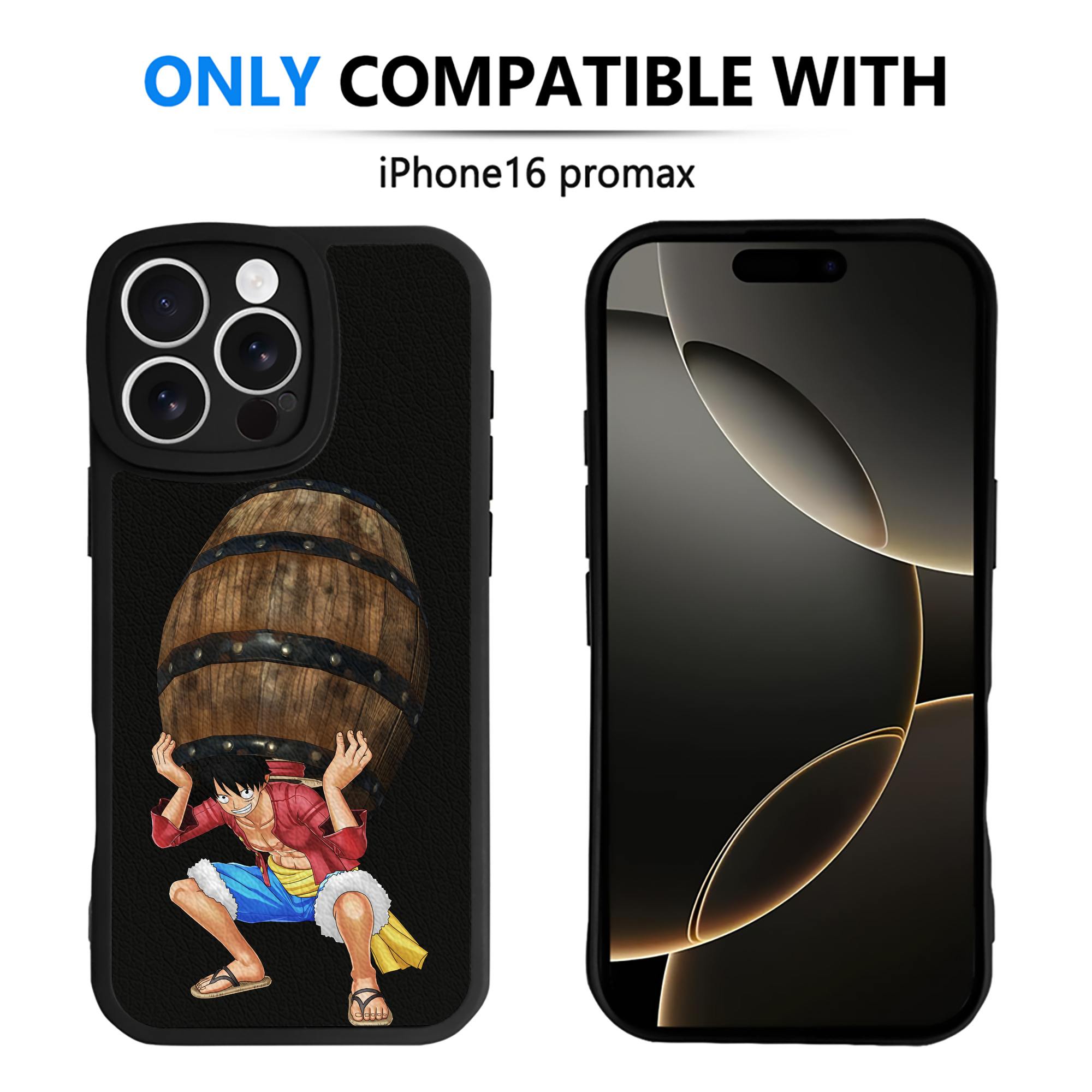 （画像用） ワンピース モンキー・D・ルフィ ONE PIECE Monkey D. Luffy 【iPhone 16シリーズ対応】シリコンスマホケース（レザー調） 材質：シリコン